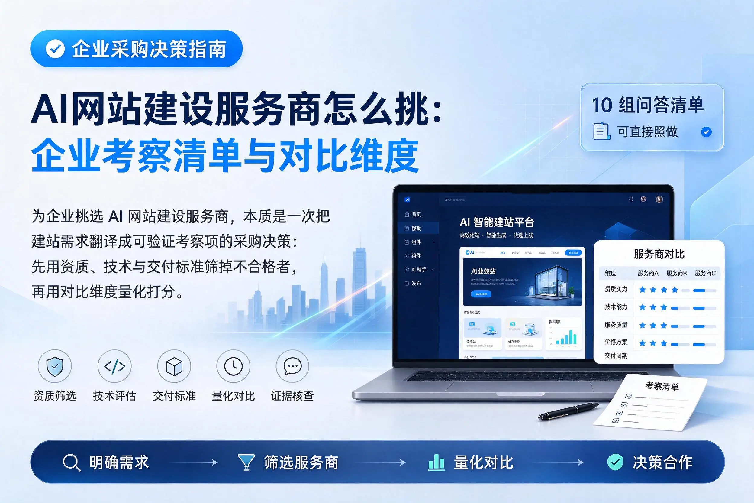 AI网站建设服务商怎么挑：昭通企业考察清单与对比维度