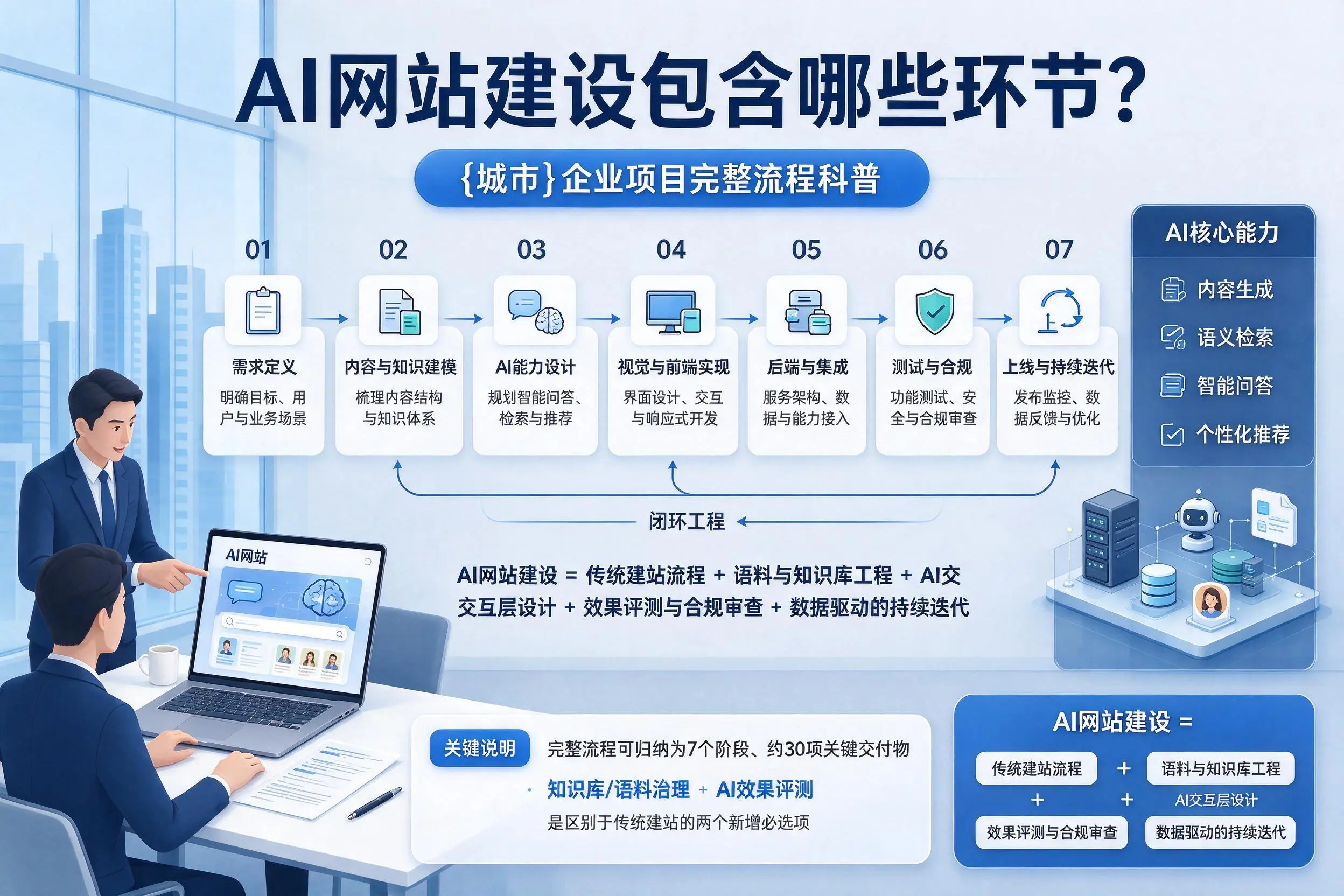 AI网站建设包含哪些环节？昭通企业项目完整流程科普