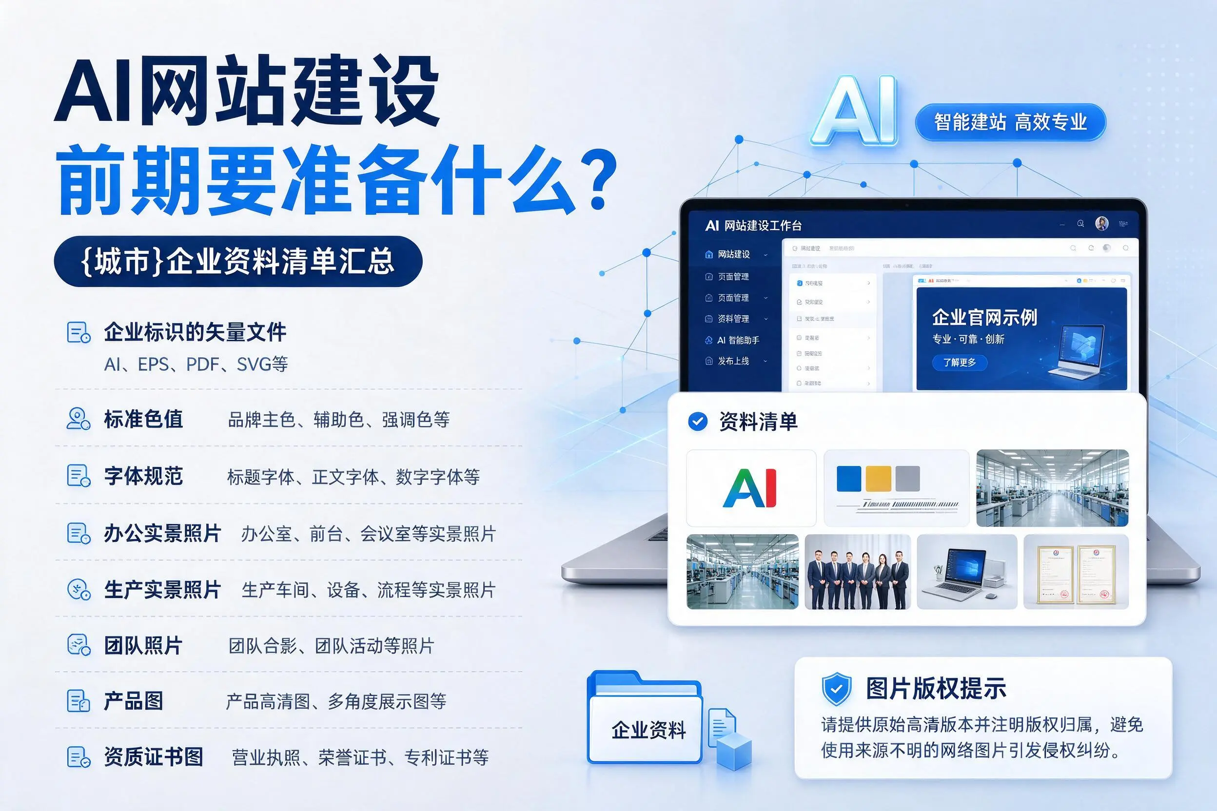 AI网站建设前期要准备什么？昭通企业资料清单汇总
